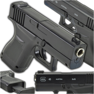 Skleplolki Glock 43 čierna guľová pištoľ + GULE DO GUĽOVEJ ZBRANE GRANADE MUNÍCIA 800 KS